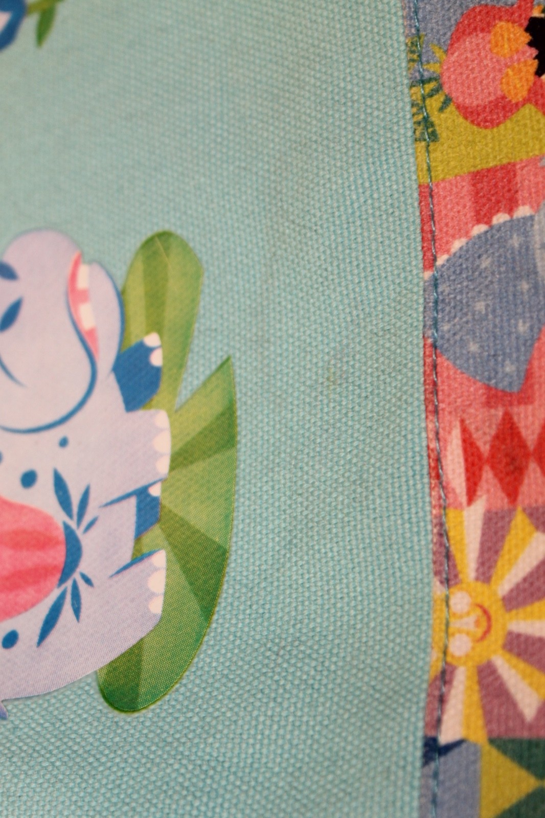 Disney World Parks It's A Small World large Canvas tote Bag Aqua HELLO