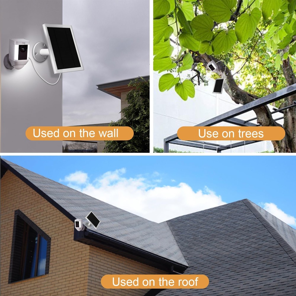 5W Solar Panel Compatible for Ring Camera Spotlight Cam Plus/Pro Battery Stic...