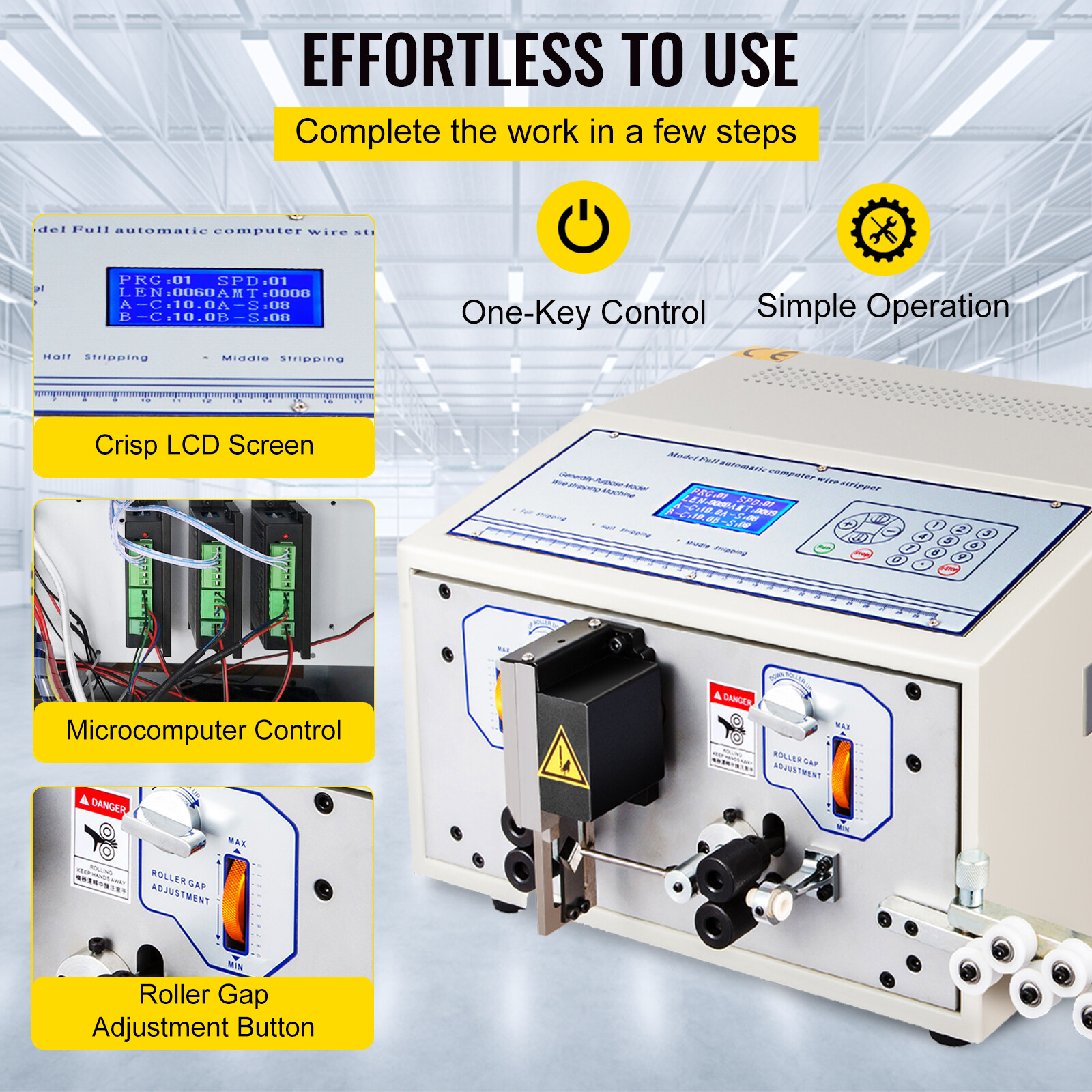 Automatic Computer Wire Stripping Machine Stripper 0.1-4.5mm² CE Cutting Peeling