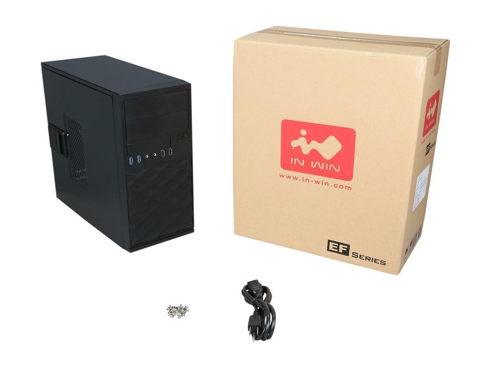 IN WIN Black Mini Tower Computer Case MicroATX Form Factor EFS052.CH450TB3
