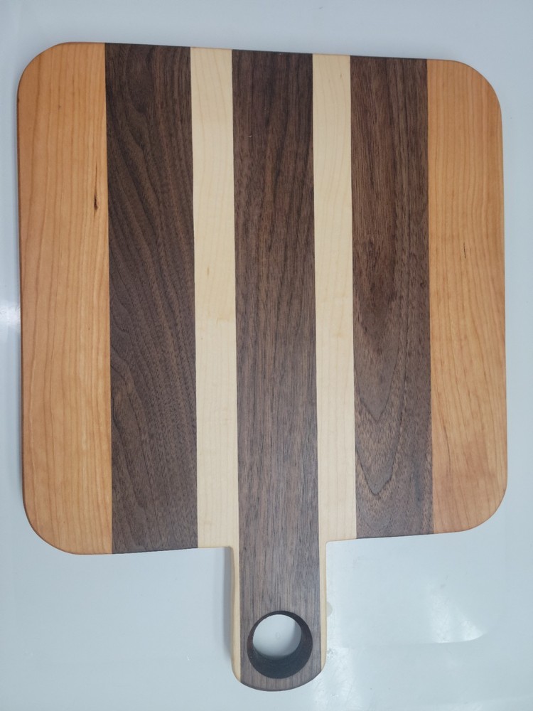 Cutting Board Handmade Made With Black Walnut, Cherry, Maple