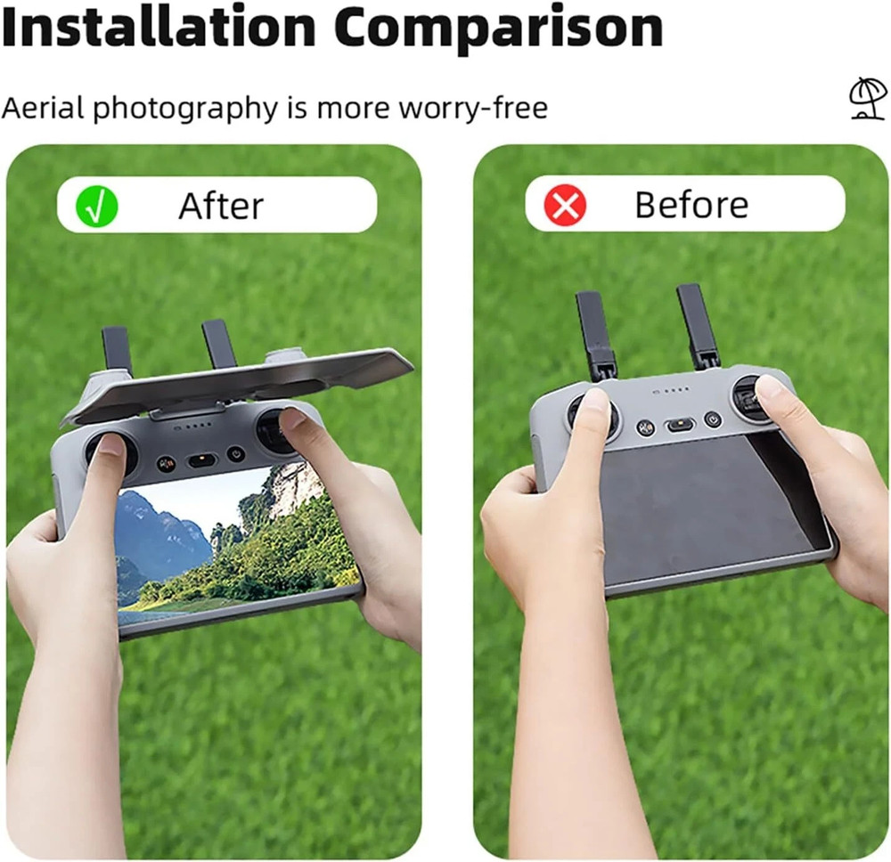 For DJI RC Mini 4 Pro Controller Screen Protector Sun Hood Shade Lanyard Strap