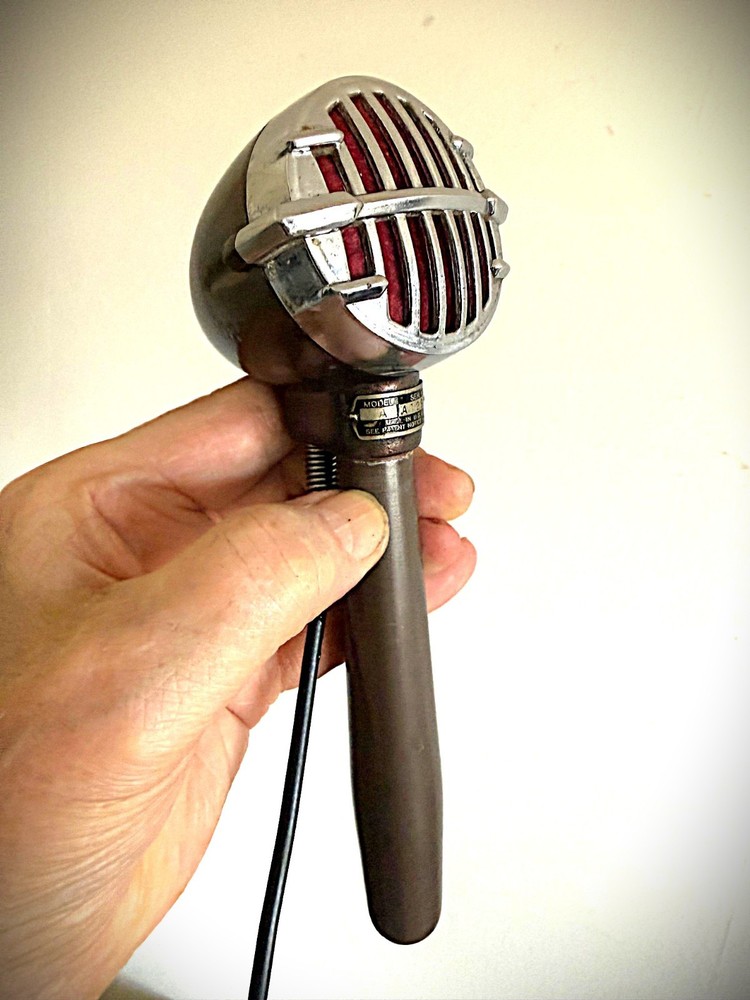 Vintage 1930's Astatic Model A Brown Bullet Microphone, restored, works great!