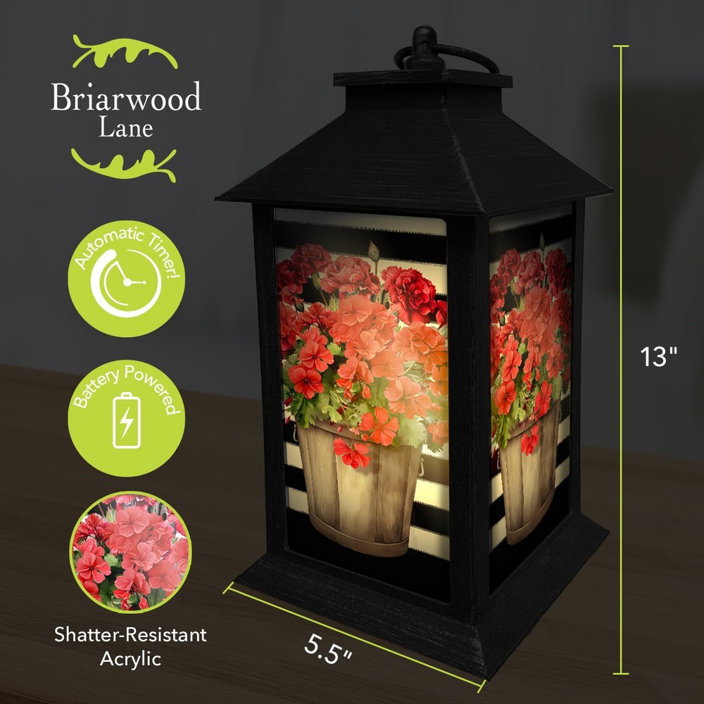 Briarwood Lane Striped Geraniums Lantern