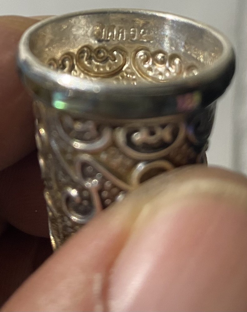 VINTAGE MEXICAN STERLING SILVER THIMBLE FANCY DESIGN WORK