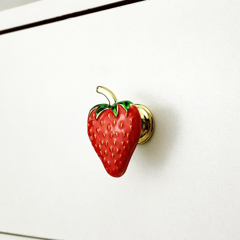 6PCS Strawberry Cabinet KnobsDrawer Knobs Creative knobs Decorative Furniture...