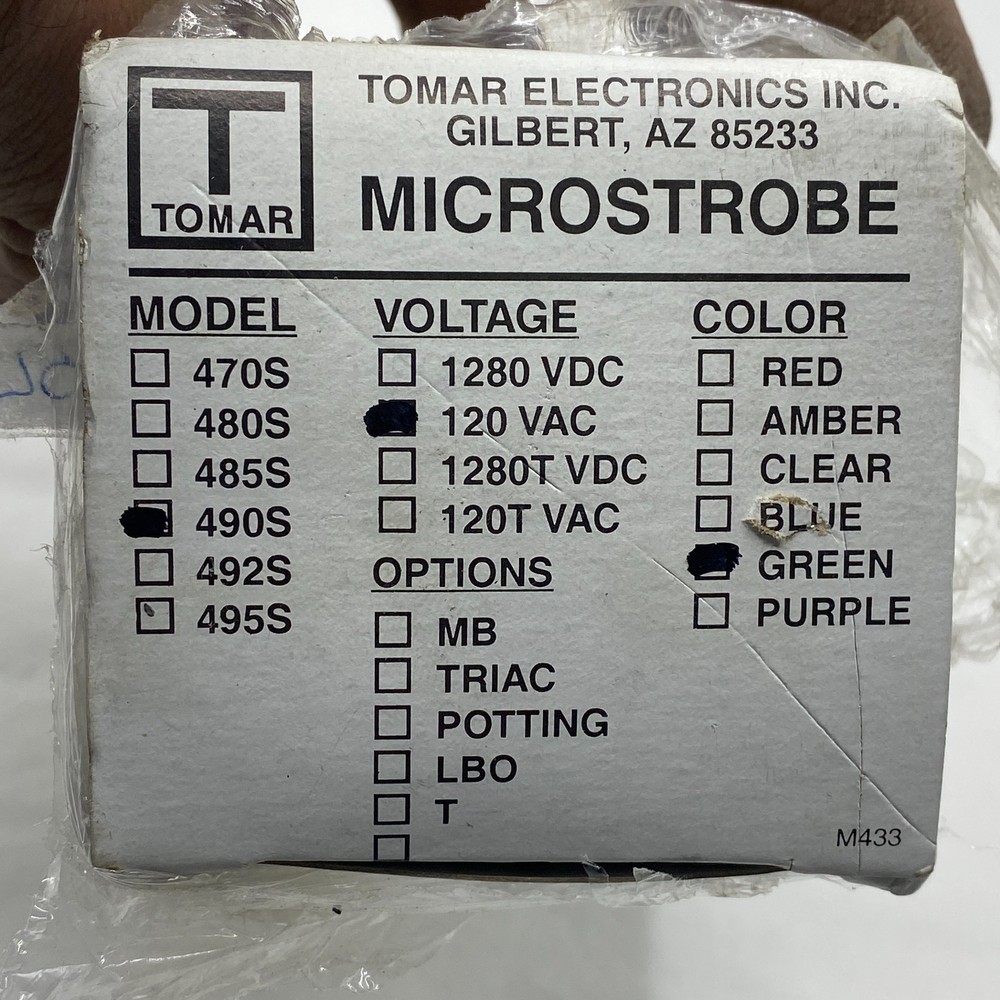 Tomar Electronics Microstrobe 490S 120VAC Green Visual Signaling Appliance