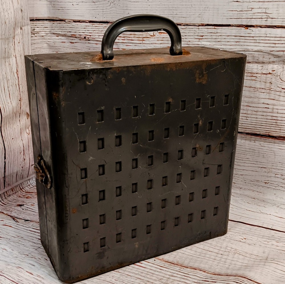 Vintage Metal Dunlap Tool Box Chest Case