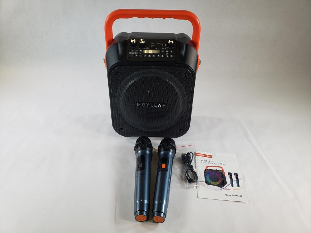 MOYLEAF Portable Karaoke Machine with Only One Working Wireless Microphone