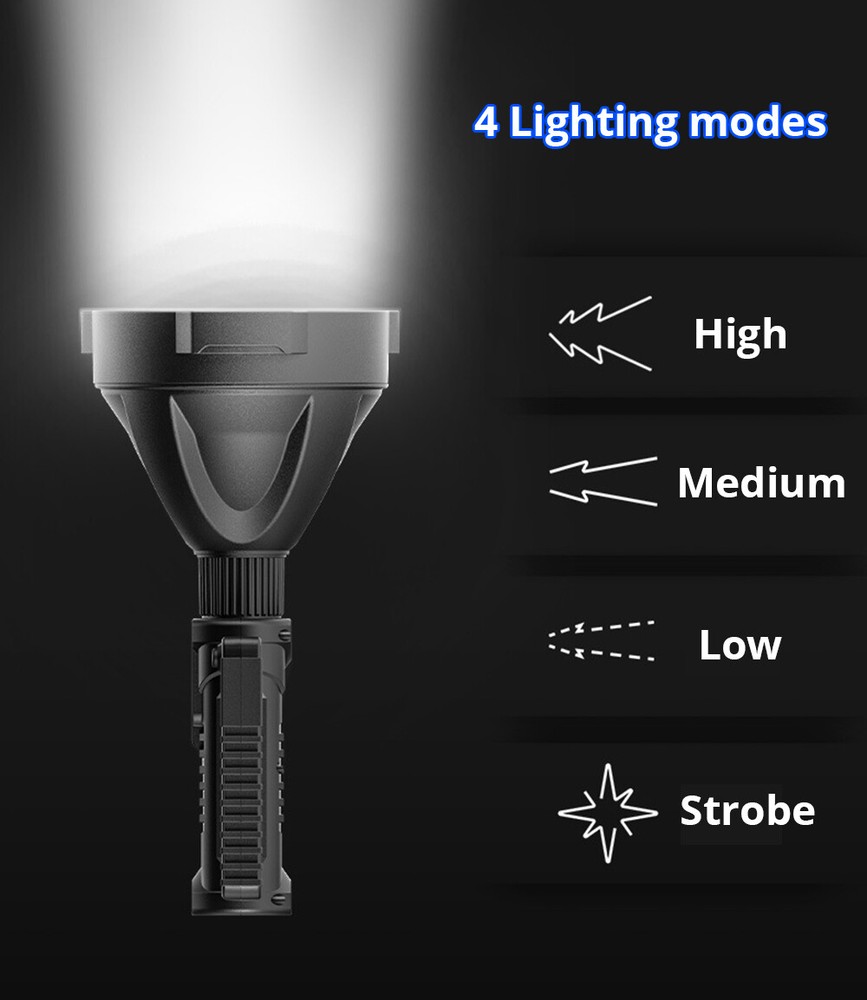 200000LM XHP70 LED Flashlight Work Light USB Rechargeable Searchlight 4 Modes