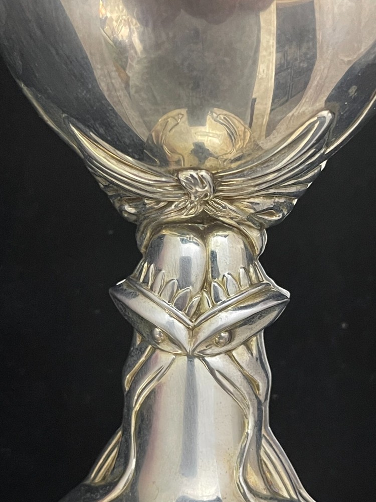 Silver Plated Heart Shape Wedding Double Toasting Chalice