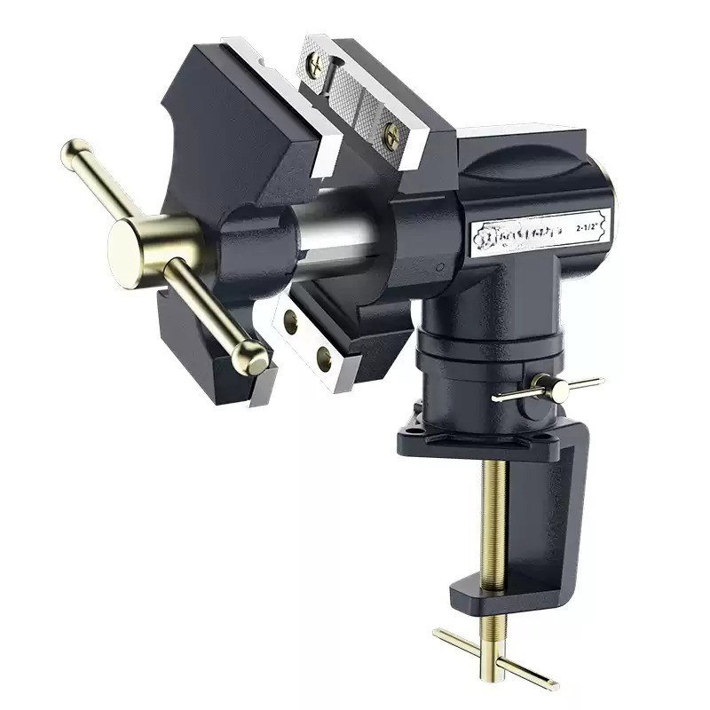 Compact Bench Vise for Home Use with Universal Double-Head Multi-Function