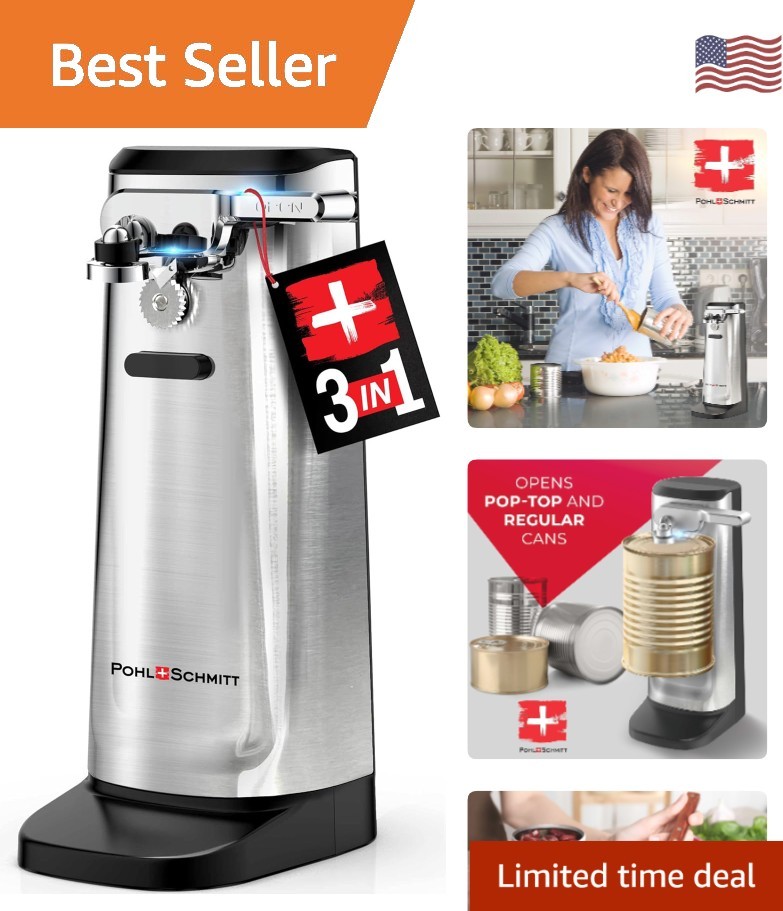 Electric Can Opener with Knife Sharpener – Effortless & Safe Kitchen Solution