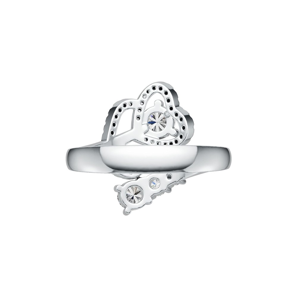 Sterling Silver Semi Mount Ring Setting Round RD 4.5mm with White Topaz