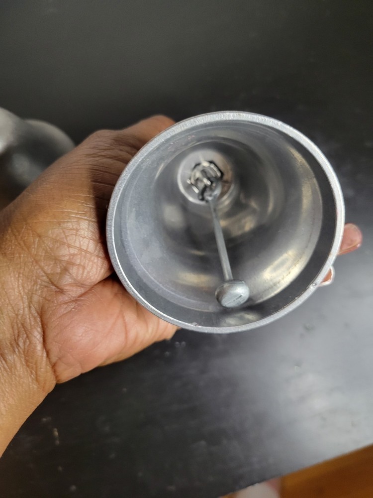 PEWTER TAPER CANDLESTICK / BELL COMBO PAIR - 2