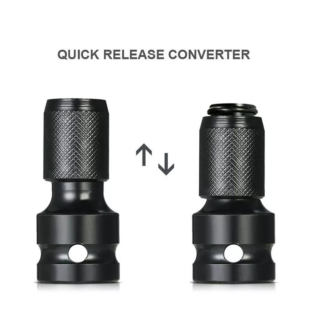 2* Socket Adapter Drill Hex Shank Chuck Change Impact Driver Tool 1/2" To 1/4"