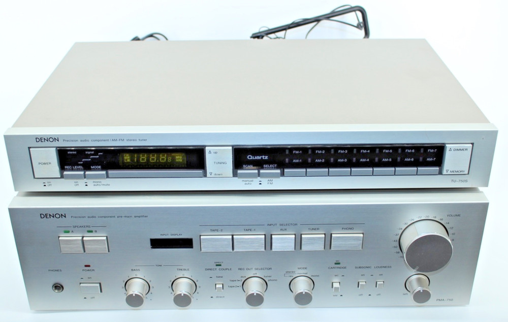 Denon PMA-750 & TU-750S Precision Audio Component Units Bundle - Tested & Works!