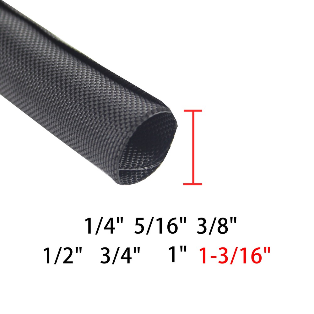 Split Braided Cable Sleeve Wire Loom Protector Harness Wrap Mesh 25Feet Length