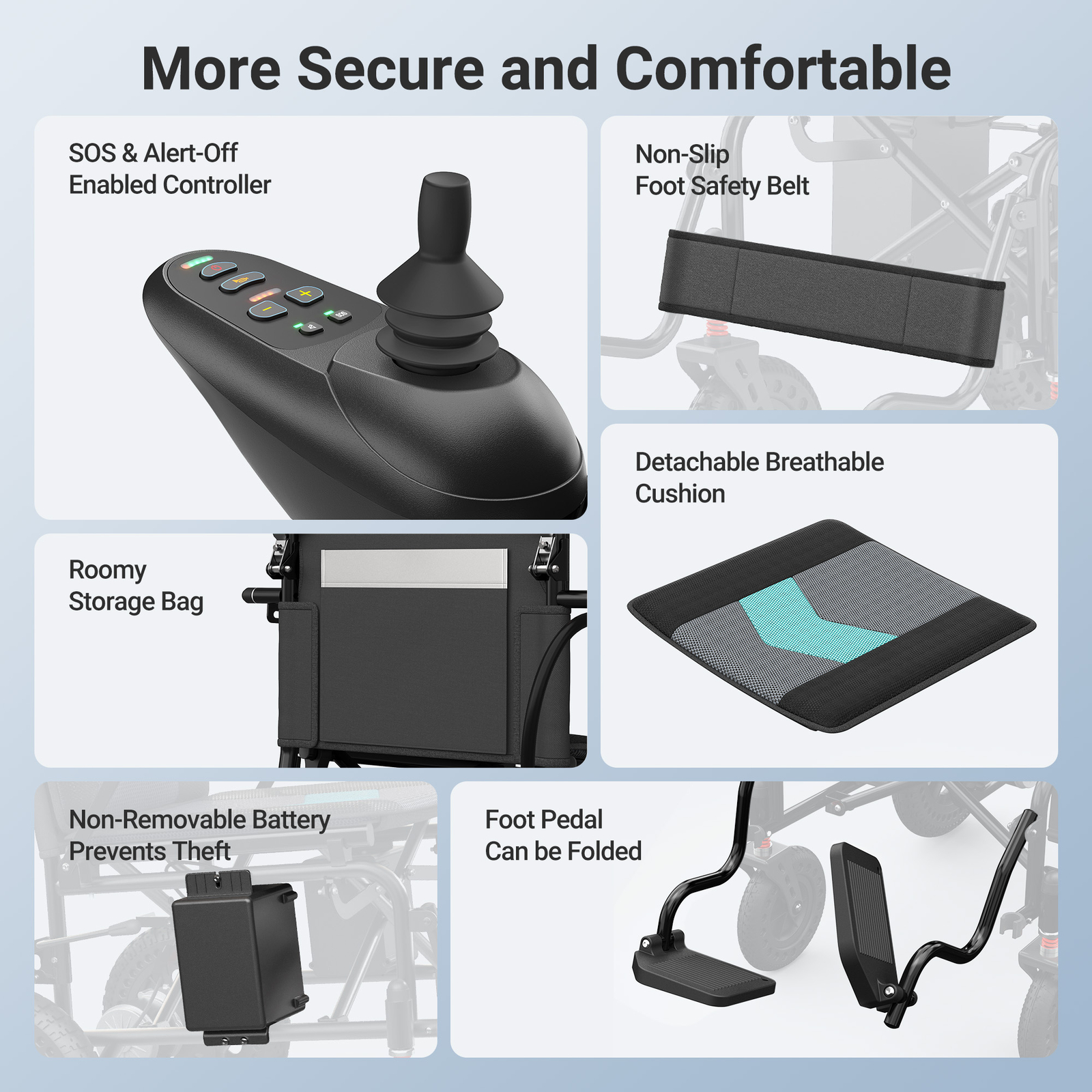 Used Foldable Intelligent Electric Power Mobility Wheelchairs Power All Terrain