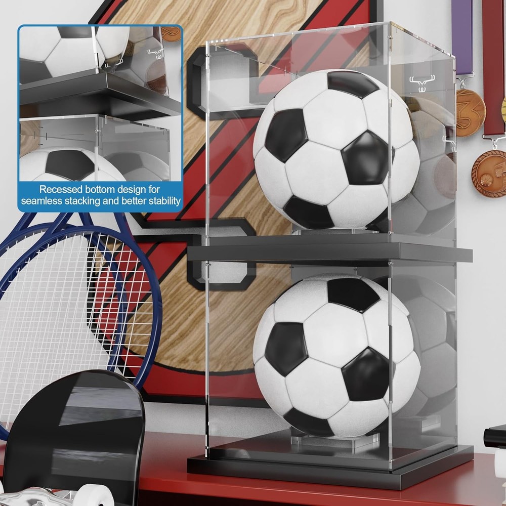 Soccer Ball Display Case Clear Acrylic Case,