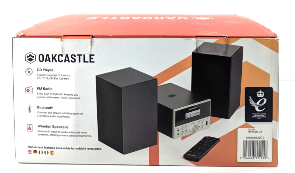 Oakcastle HIFI150 Bluetooth 5.2 Stereo System Powerful 20W CD Player