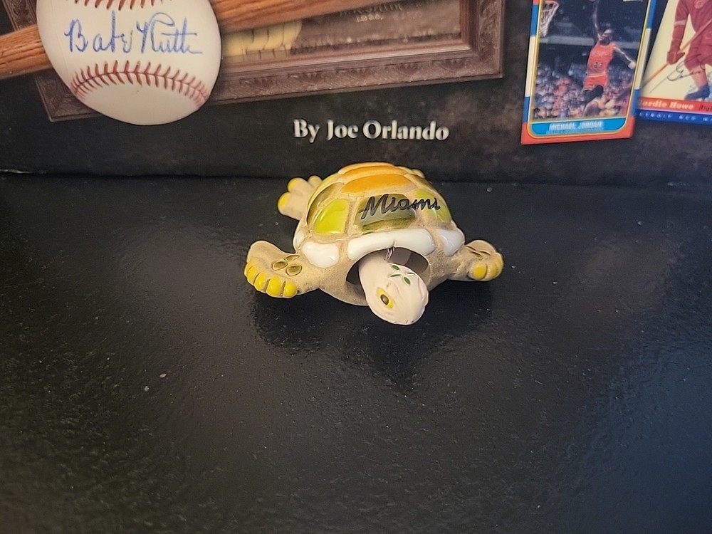 Hand Painted Ceramic Turtle Figurine Tortoise Shell Decor Miami 🔥📷📸