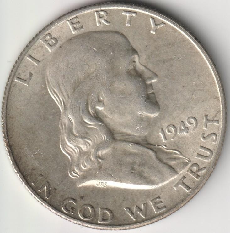 KEY DATE 1949-S FRANKLIN HALF AU-BU