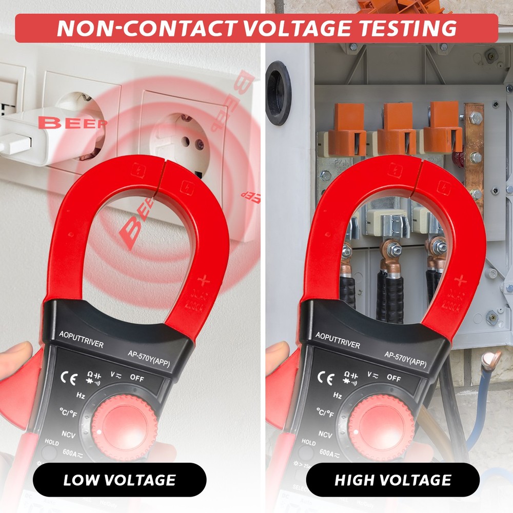 Digital Clamp Meter Multimeter TRMS 60A-1000A AC/DC Current Voltage Amp Tester