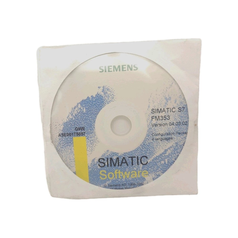 Siemens SIMATIC  S-7 FM 353  Software CD Version 04.07.02 Configuration Package