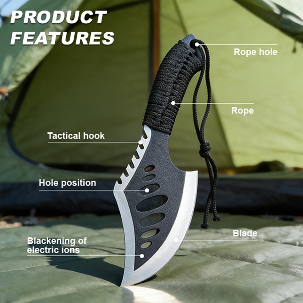 Outdoor 5.2" Camping Hatchet,Multi Functional Shock-Absorbing Hand Axe,Mounta...