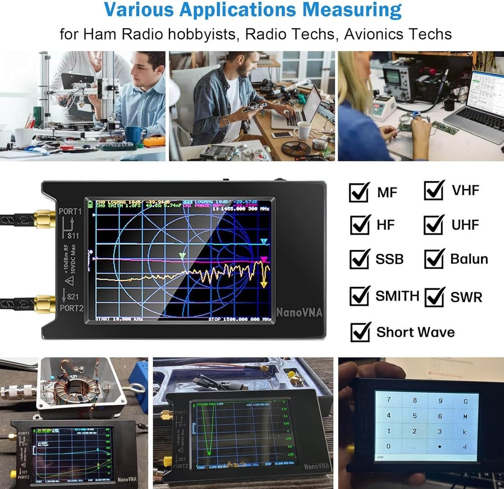VNA Antenna Analyzer 1.5GHz Touchscreen