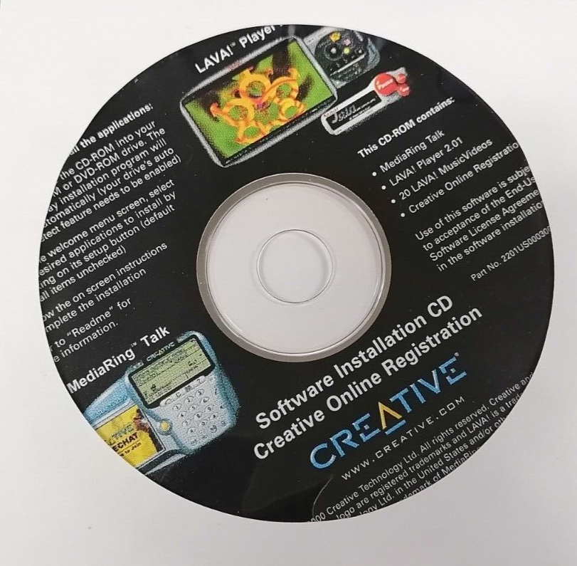 Creative Software Installation CD Creative Online Registration