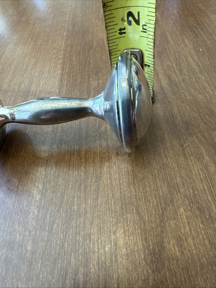 Antique VTG 1940s Silverplate Baby Rattle Keepsake Collectible Baby Shower