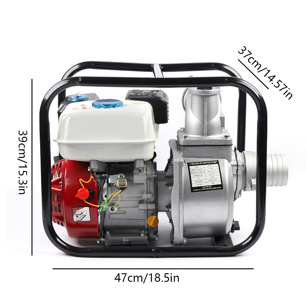 4 Stroke 7.5HP 3-Inch Gasoline Water Pump Semi-Trash Pump