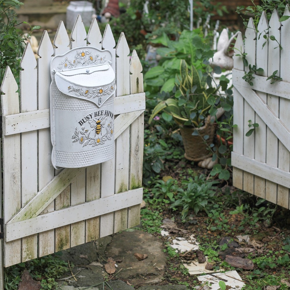 Bee Mailboxes Wall Mount Vintage White Mailboxes for Outside