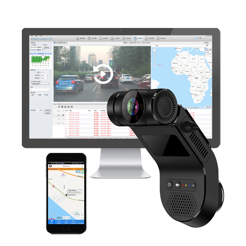 4G Mini Dash Cam Dual Car Dash Cam DVR GPS Front & Inside Camera APP Remote View