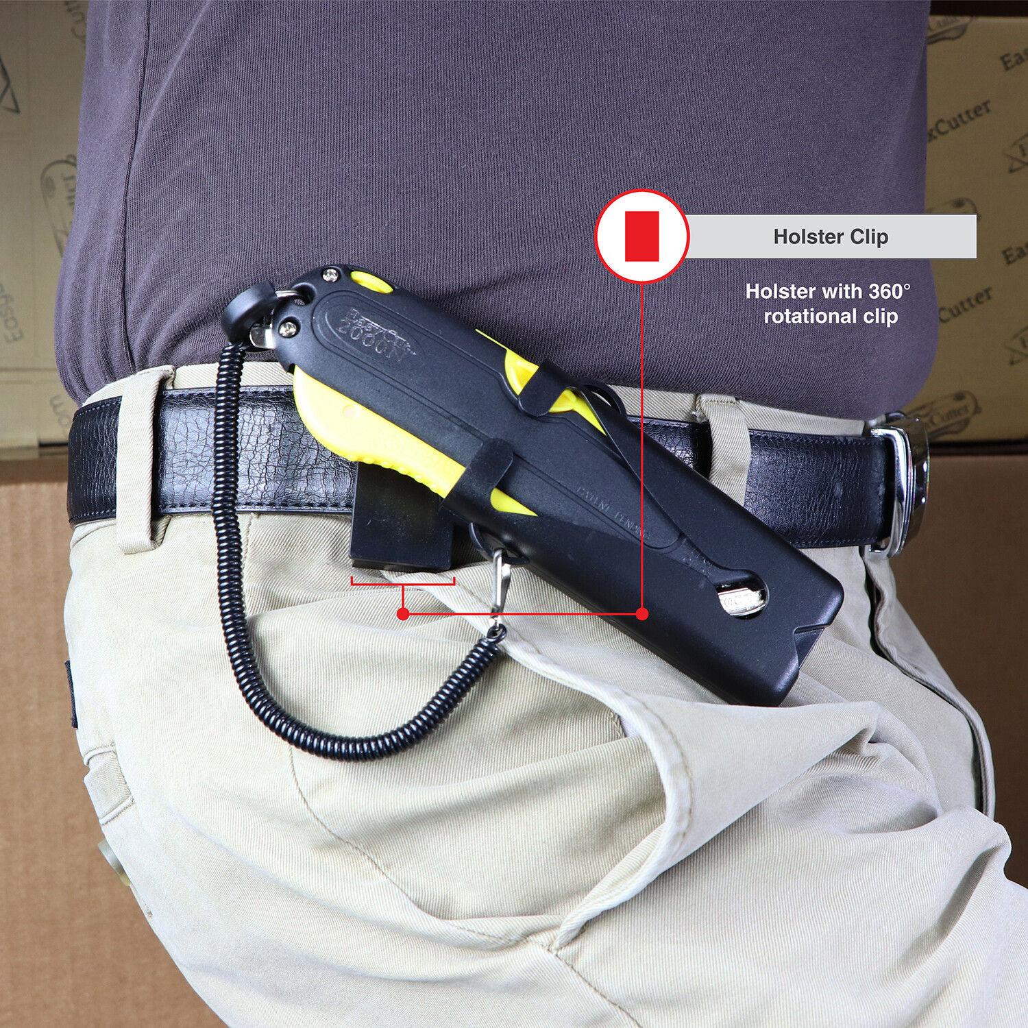 Easy Cut Safety Box Cutter Knife Easycut tool for work cutting Yellow 2000N