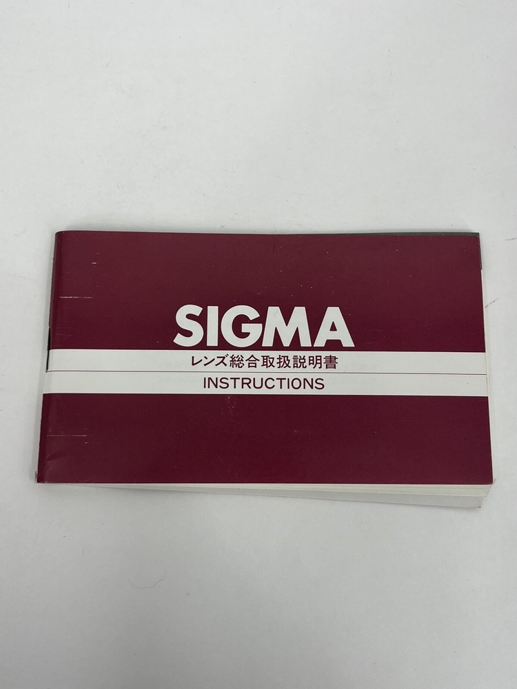Sigma Lens Guide Instructions Booklet Manual