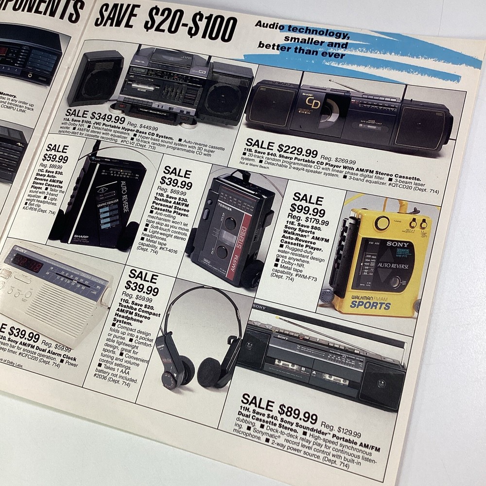 Electronics Catalog Miami Florida Burdines 1988 Mitsubishi Sony Casio Sharp JVC