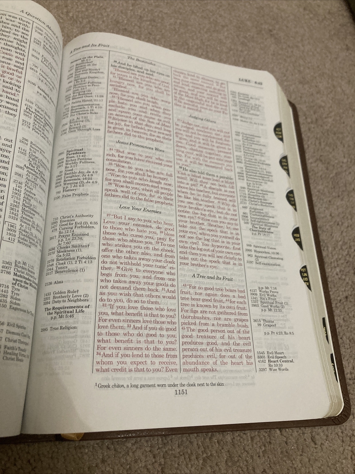 ESV THOMPSON CHAIN REFERENCE BIBLE RED LETTER THUMB INDEXED BROWN LEATHER SOFT