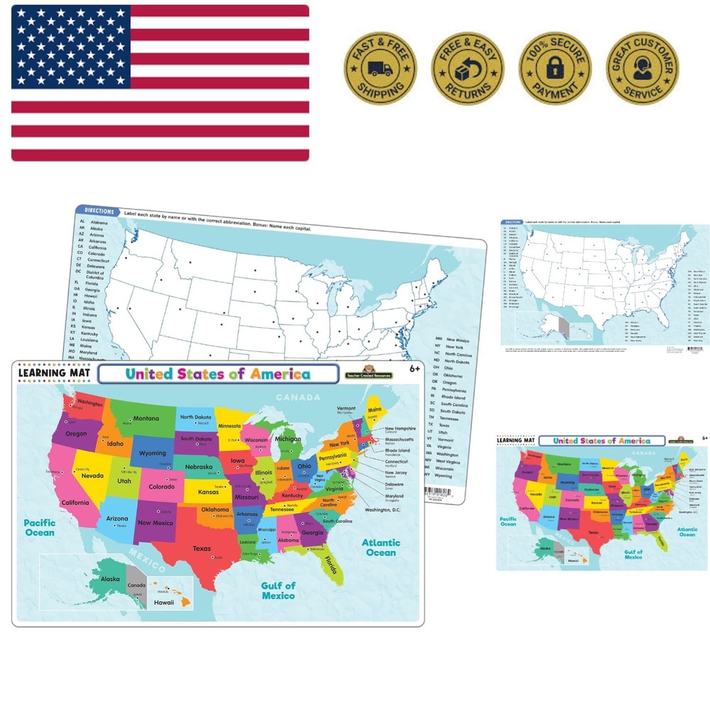 of America Map Learning Mat