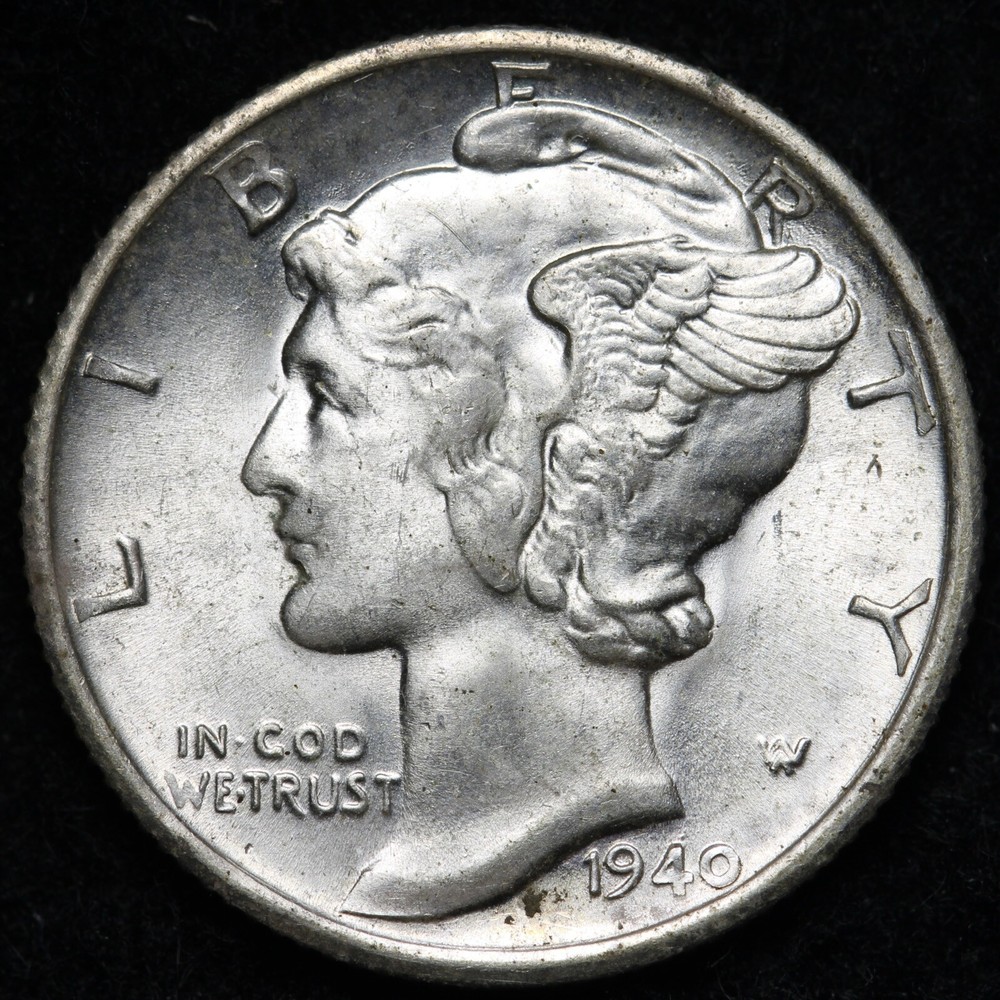 1940-S Mercury Silver Dime GEM BU *UNCIRCULATED* MS E288 T