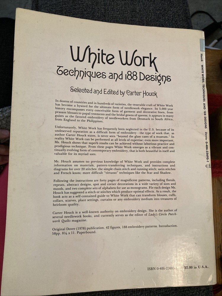 White Work Techniques And 188 Designs For Needlework 1978 bk~Carter Houck