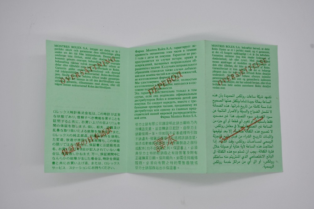 Rolex translation paper 569.00.6U