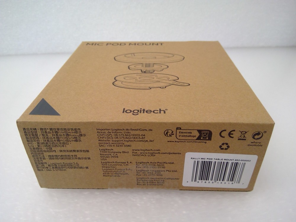 Logitech Rally Mic Microphone Pod Mount for Desktop or Ceiling (Graphite)