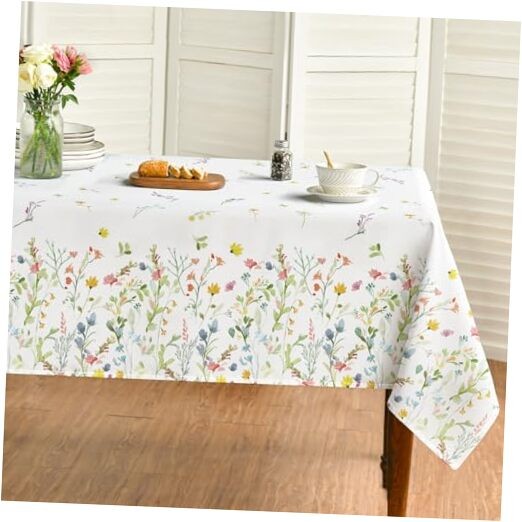 Spring Tablecloth 60×84 Inch Rectangular, Light 60" x 84" (Rectangular) Green