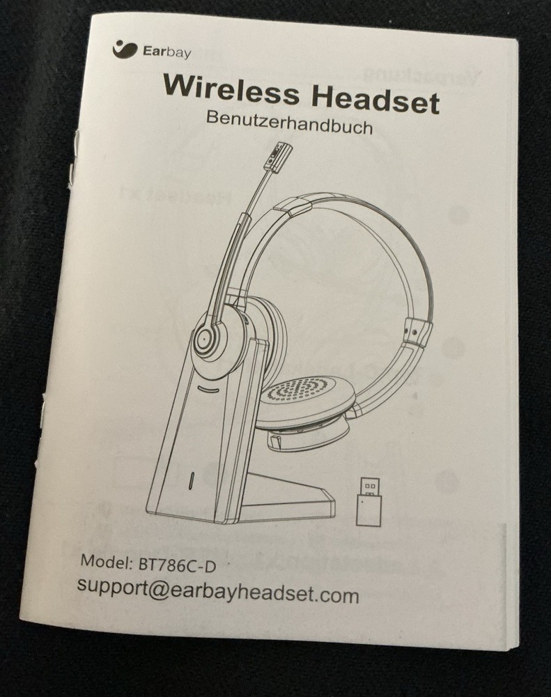 Earbay BT786C-D Wireless Bluetooth USB Headset Boom Mic Base Charging