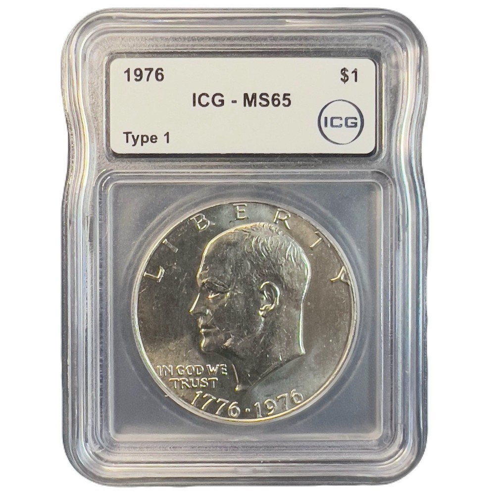 1976 Eisenhower Dollar TYPE 1 MS65 ICG