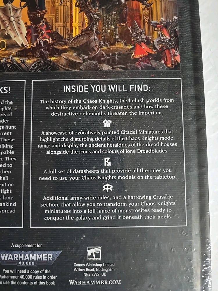 NEW SEALED Games Workshop Warhammer 40K Codex Chaos Knights