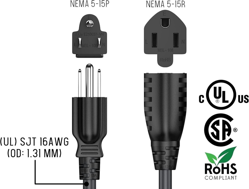 simbr 2-ft extension cord